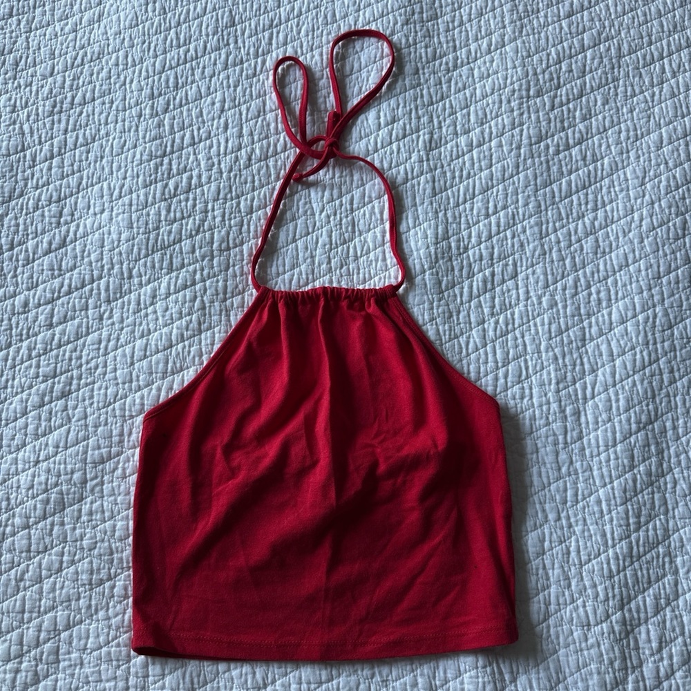 Forever 21 Red Halter Crop Top